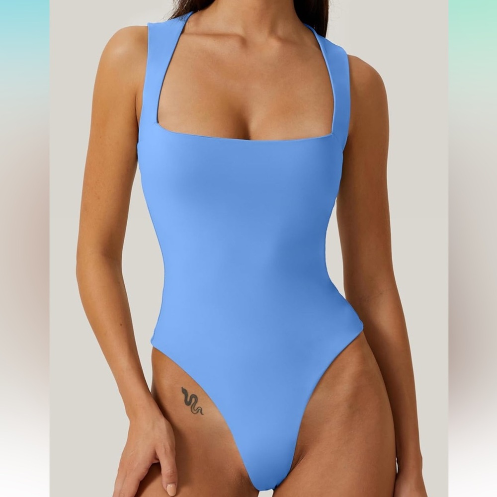 Square Neck Bodysuit Double Lined